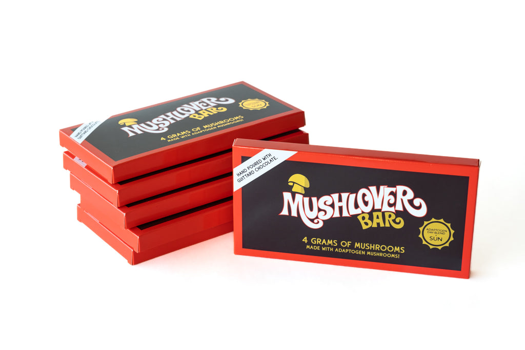 Box of 10 - Mushlover™ - Adaptogen Mushroom Chocolate Bars - Sun (Daytime)