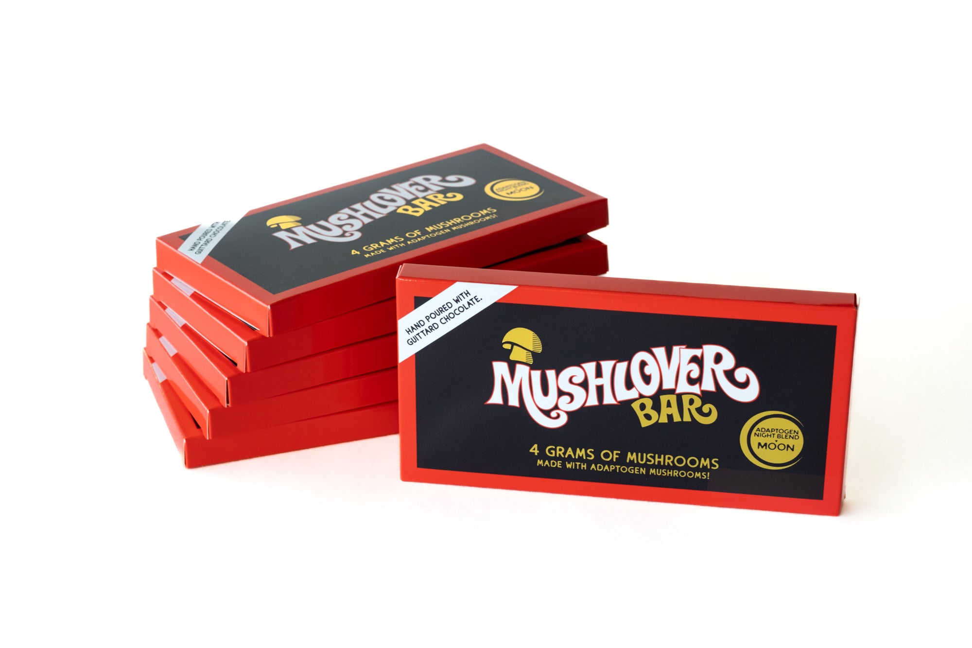 Box of 10 - Mushlover™ - Adaptogen Mushroom Chocolate Bars - Moon (Night-time)