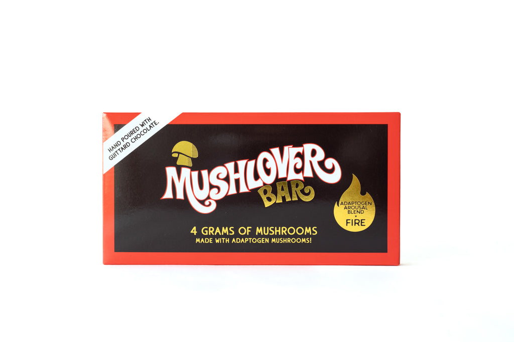 Box of 10 - Mushlover™ - Adaptogen Mushroom Chocolate Bars - Fire (Arousal)