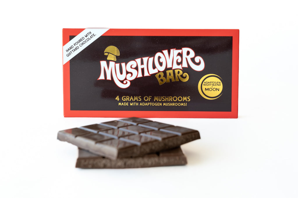 Box of 10 - Mushlover™ - Adaptogen Mushroom Chocolate Bars - Moon (Night-time)