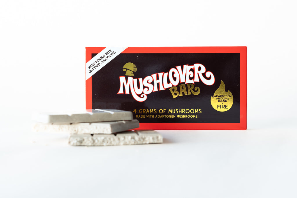 Box of 10 - Mushlover™ - Adaptogen Mushroom Chocolate Bars - Fire (Arousal)